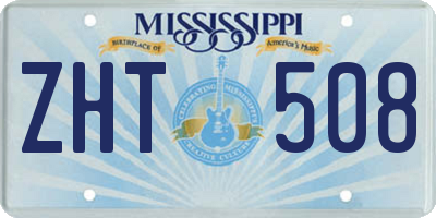 MS license plate ZHT508