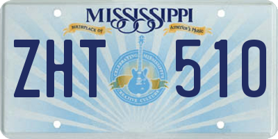 MS license plate ZHT510