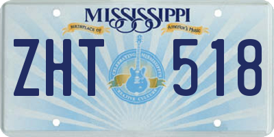 MS license plate ZHT518