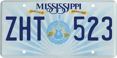 MS license plate ZHT523
