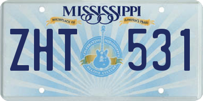 MS license plate ZHT531