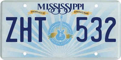 MS license plate ZHT532