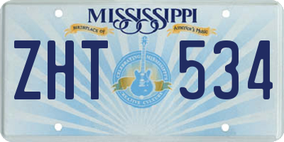 MS license plate ZHT534