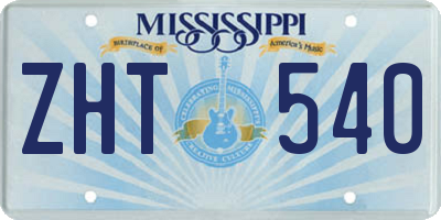 MS license plate ZHT540