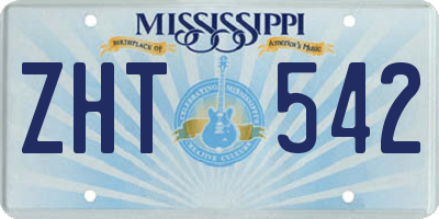 MS license plate ZHT542