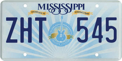 MS license plate ZHT545