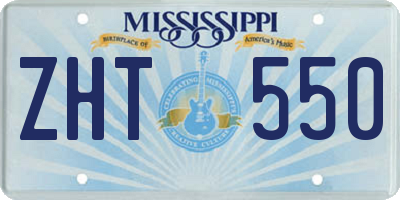 MS license plate ZHT550