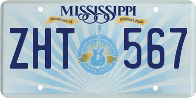 MS license plate ZHT567
