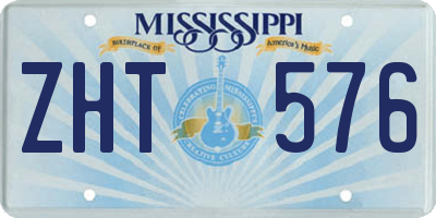 MS license plate ZHT576