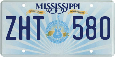 MS license plate ZHT580