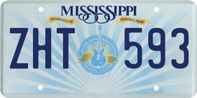 MS license plate ZHT593