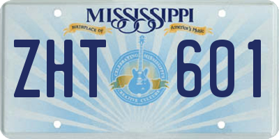 MS license plate ZHT601