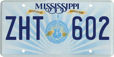 MS license plate ZHT602