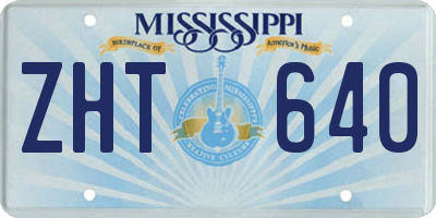 MS license plate ZHT640