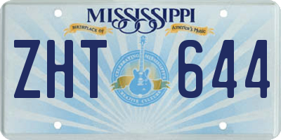 MS license plate ZHT644