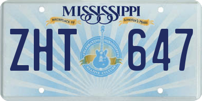MS license plate ZHT647