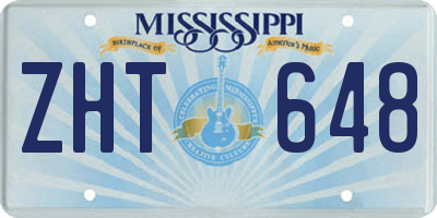 MS license plate ZHT648