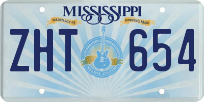 MS license plate ZHT654