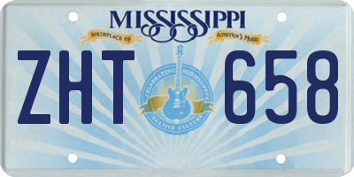 MS license plate ZHT658