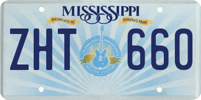 MS license plate ZHT660
