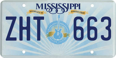 MS license plate ZHT663