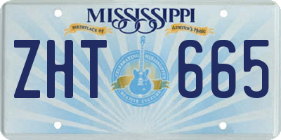MS license plate ZHT665