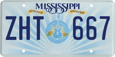 MS license plate ZHT667