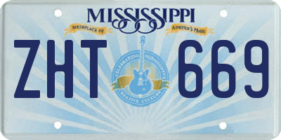 MS license plate ZHT669