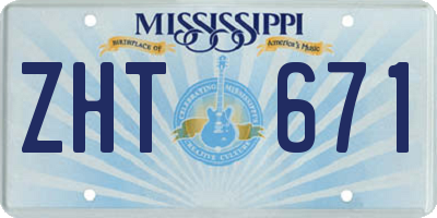 MS license plate ZHT671