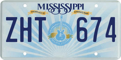 MS license plate ZHT674