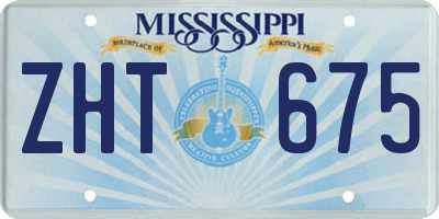 MS license plate ZHT675