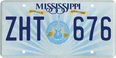 MS license plate ZHT676