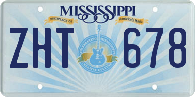 MS license plate ZHT678