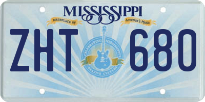 MS license plate ZHT680