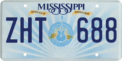 MS license plate ZHT688