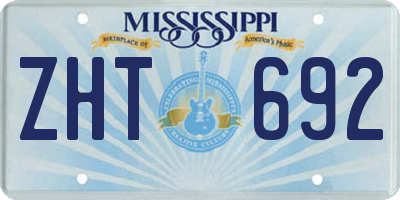 MS license plate ZHT692