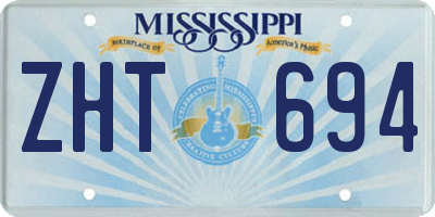 MS license plate ZHT694