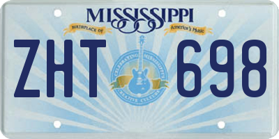 MS license plate ZHT698