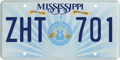 MS license plate ZHT701