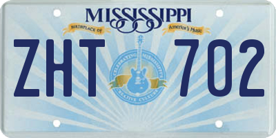 MS license plate ZHT702