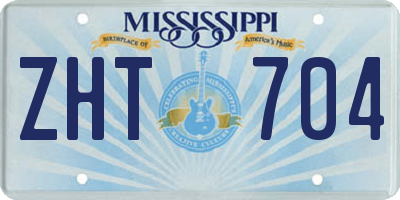 MS license plate ZHT704