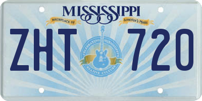 MS license plate ZHT720
