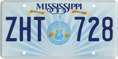 MS license plate ZHT728