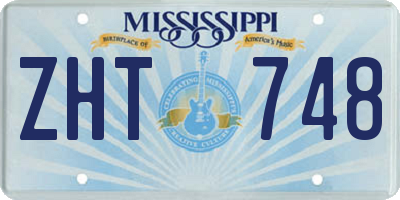 MS license plate ZHT748