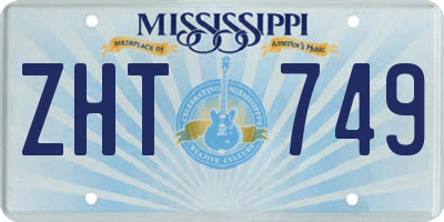 MS license plate ZHT749