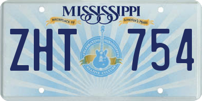 MS license plate ZHT754