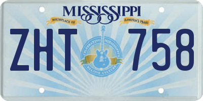 MS license plate ZHT758