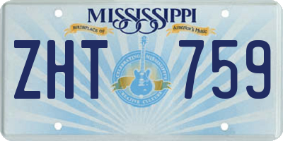 MS license plate ZHT759
