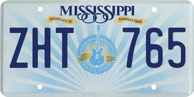 MS license plate ZHT765