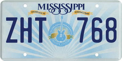 MS license plate ZHT768
